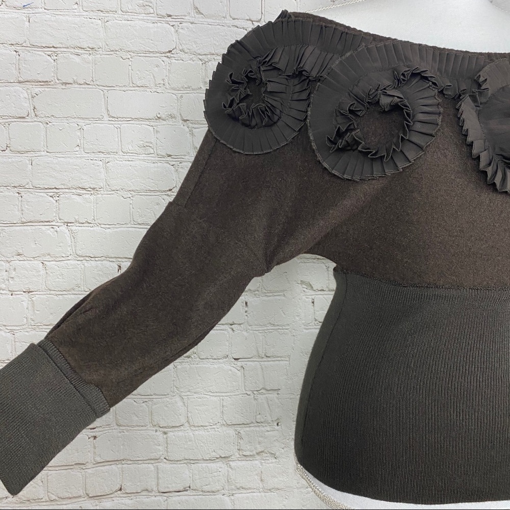 Anthropologie RYU wool ruffled off shoulder knit top SMALL - Picture 6 of 15